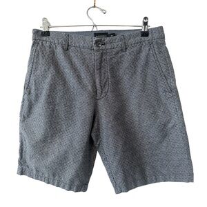 Club Monaco Charcoal Geometric Flat-Front Shorts